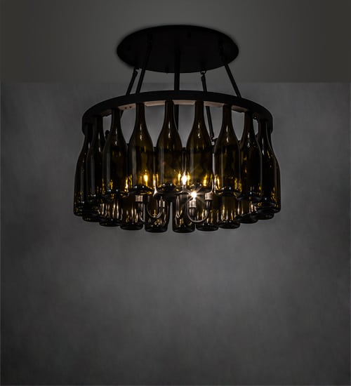 Tuscan Vineyard 6 Light 26" Wide Semi-Flush Drum Ceiling Fixture