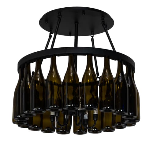 Tuscan Vineyard 6 Light 26" Wide Semi-Flush Drum Ceiling Fixture