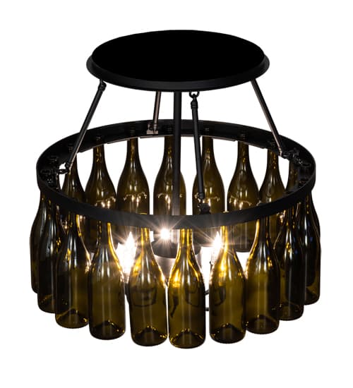 Tuscan Vineyard 6 Light 26" Wide Semi-Flush Drum Ceiling Fixture