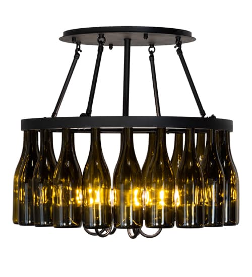 Tuscan Vineyard 6 Light 26" Wide Semi-Flush Drum Ceiling Fixture