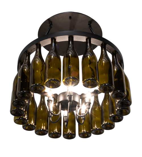 Tuscan Vineyard 6 Light 26" Wide Semi-Flush Drum Ceiling Fixture