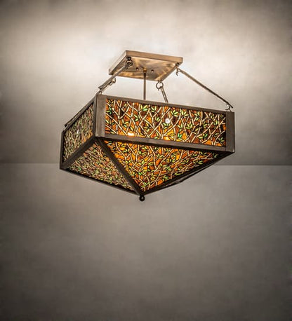 Bamboo 4 Light 33" Wide Semi-Flush Ceiling Fixture