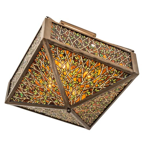 Bamboo 4 Light 33" Wide Semi-Flush Ceiling Fixture