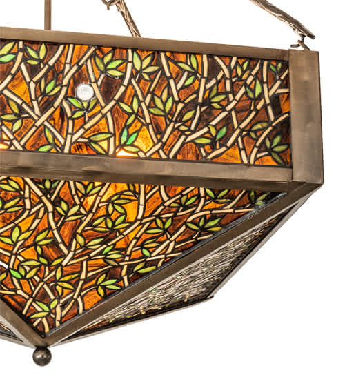 Bamboo 4 Light 33" Wide Semi-Flush Ceiling Fixture
