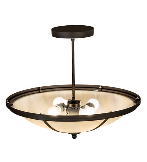 Commerce 4 Light 20" Wide Semi-Flush Bowl Ceiling Fixture - Cafe-Noir / Oil Rubbed Bronze Finish