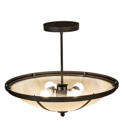 Commerce 4 Light 20" Wide Semi-Flush Bowl Ceiling Fixture - Cafe-Noir / Oil Rubbed Bronze Finish