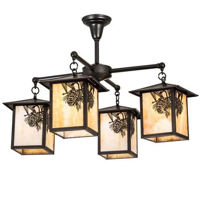 Seneca Winter Pine 4 Light 32" Wide Chandelier