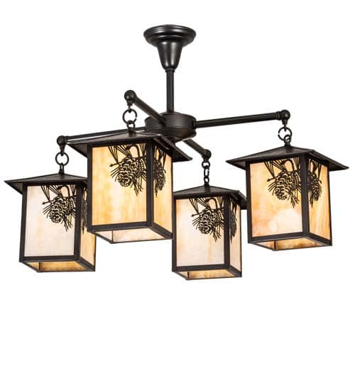 Seneca Winter Pine 4 Light 32" Wide Chandelier