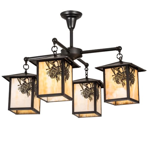 Seneca Winter Pine 4 Light 32" Wide Chandelier