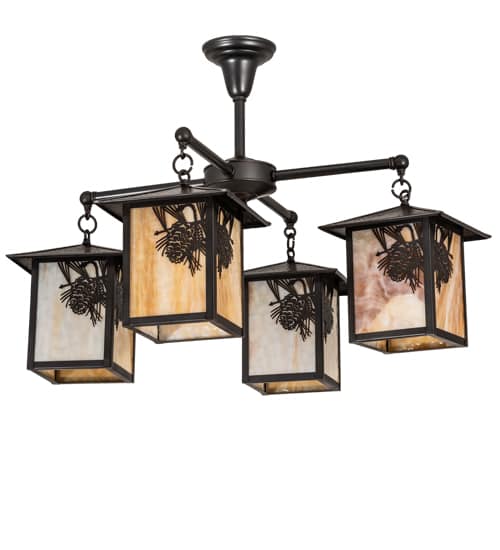 Seneca Winter Pine 4 Light 32" Wide Chandelier