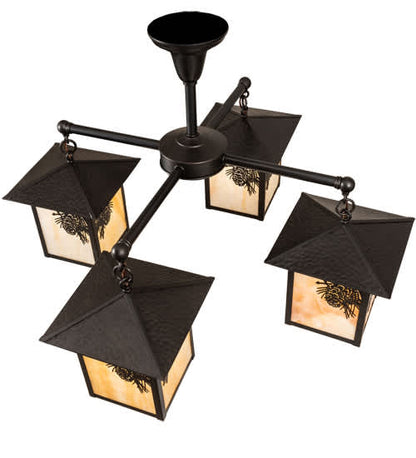 Seneca Winter Pine 4 Light 32" Wide Chandelier