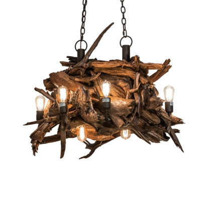 Meyda Tiffany Long Driftwood 8 Light 26" Wide Abstract Chandelier