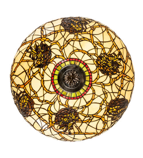 Pinecone 4 Light 40" Tall Semi-Flush Bowl Ceiling Fixture - Antique Copper Finish