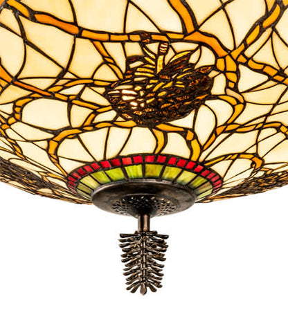 Pinecone 4 Light 40" Tall Semi-Flush Bowl Ceiling Fixture - Antique Copper Finish