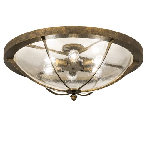 Dominga 6 Light 30" Wide Flush Mount Bowl Ceiling Fixture - Dark Smoke Finish