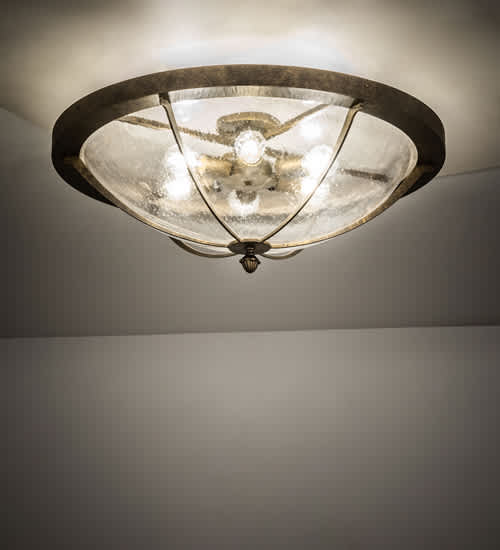 Dominga 6 Light 30" Wide Flush Mount Bowl Ceiling Fixture - Dark Smoke Finish