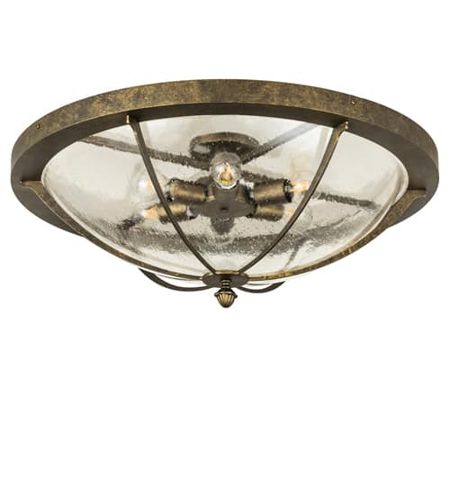 Dominga 6 Light 30" Wide Flush Mount Bowl Ceiling Fixture - Dark Smoke Finish