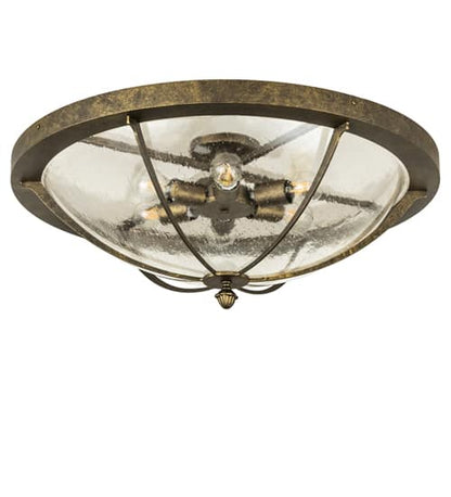 Dominga 6 Light 30" Wide Flush Mount Bowl Ceiling Fixture - Dark Smoke Finish