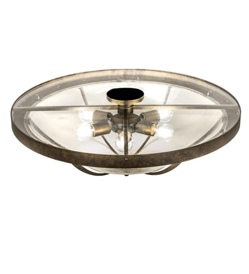 Dominga 6 Light 30" Wide Flush Mount Bowl Ceiling Fixture - Dark Smoke Finish