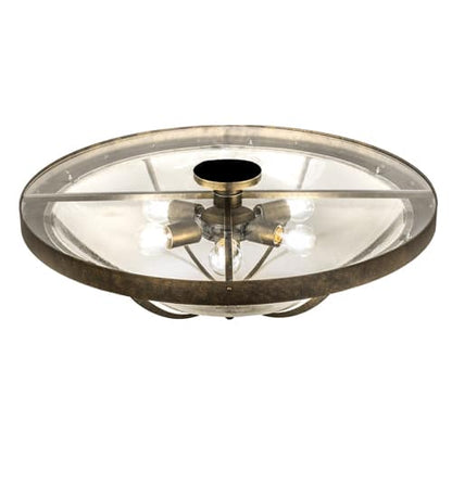 Dominga 6 Light 30" Wide Flush Mount Bowl Ceiling Fixture - Dark Smoke Finish