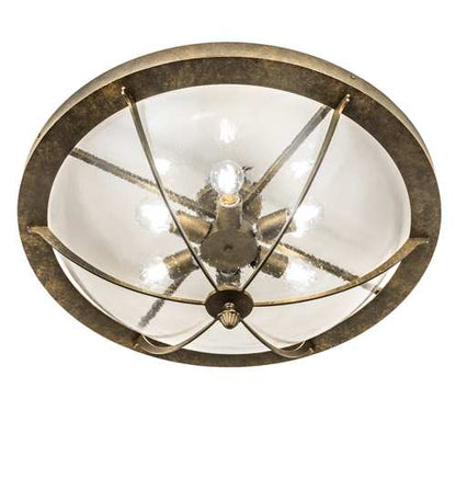 Dominga 6 Light 30" Wide Flush Mount Bowl Ceiling Fixture - Dark Smoke Finish