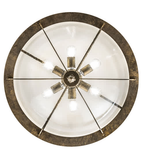 Dominga 6 Light 30" Wide Flush Mount Bowl Ceiling Fixture - Dark Smoke Finish