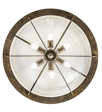 Dominga 6 Light 30" Wide Flush Mount Bowl Ceiling Fixture - Dark Smoke Finish
