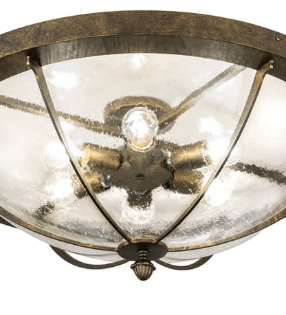 Dominga 6 Light 30" Wide Flush Mount Bowl Ceiling Fixture - Dark Smoke Finish