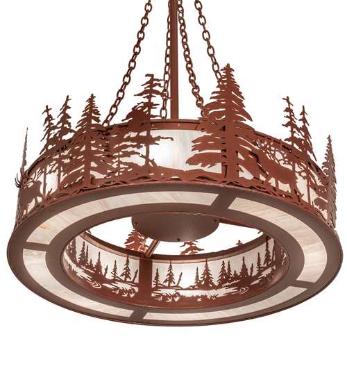 8 Light 36" Wide Abstract Pendant
