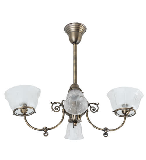 Long Revival Gas and Electric 4 Light 21" Wide Semi-flush Ceiling Fixture