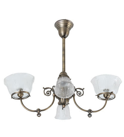 Long Revival Gas and Electric 4 Light 21" Wide Semi-flush Ceiling Fixture