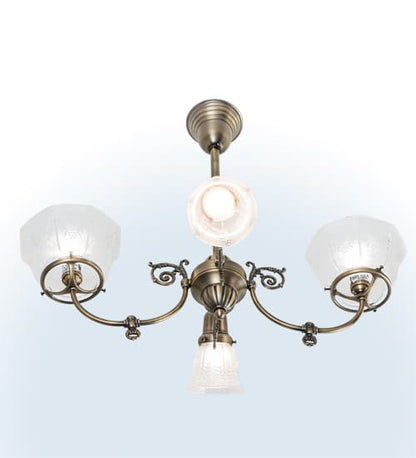 Long Revival Gas and Electric 4 Light 21" Wide Semi-flush Ceiling Fixture