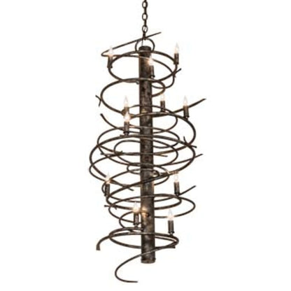 Meyda Tiffany Cyclone 12 Light 21" Wide Taper Candle Abstract Chandelier