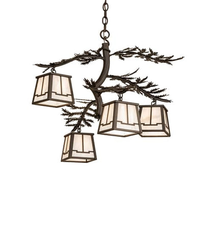 Pine Branch 4 Light 26" Wide Chandelier
