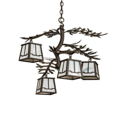 Pine Branch 4 Light 26" Wide Chandelier