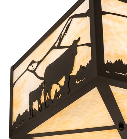 Calf and Cow 4 Light 34" Wide Semi-Flush Square Ceiling Fixture