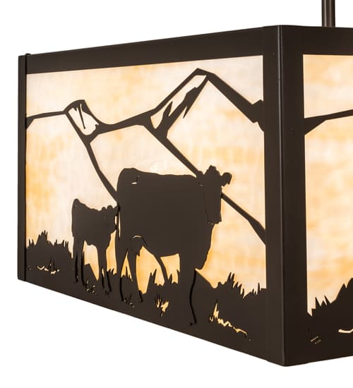 Calf and Cow 4 Light 34" Wide Semi-Flush Square Ceiling Fixture