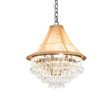 3 Light 18" Wide Crystal Pendant
