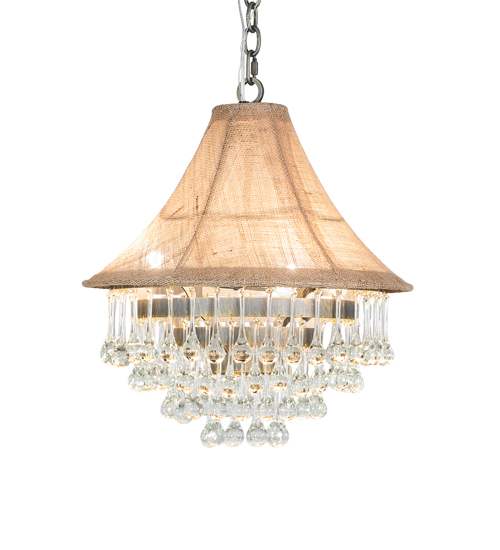 3 Light 18" Wide Crystal Pendant