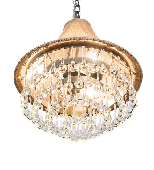 3 Light 18" Wide Crystal Pendant