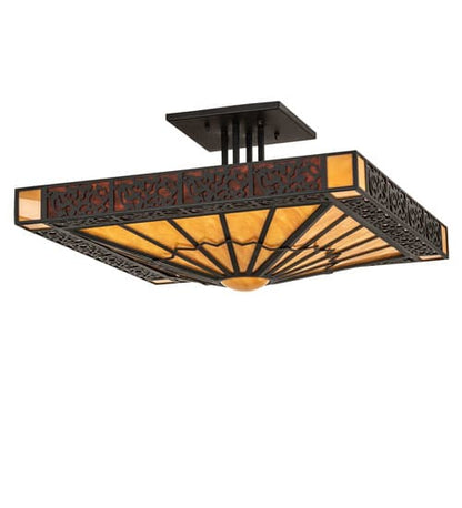 Zuvan 4 Light 43" Wide Semi-Flush Square Ceiling Fixture