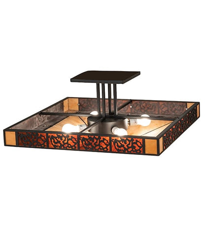 Zuvan 4 Light 43" Wide Semi-Flush Square Ceiling Fixture