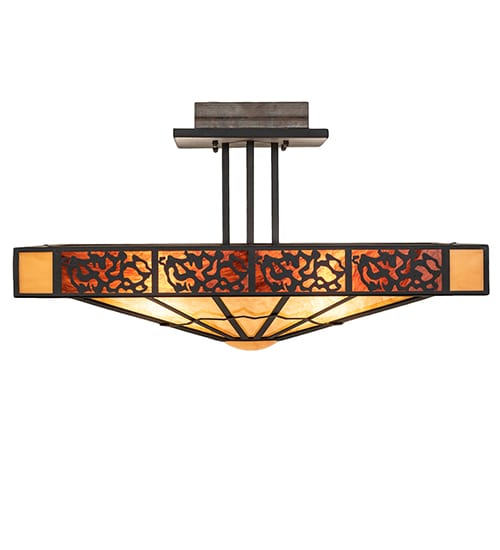 Zuvan 4 Light 43" Wide Semi-Flush Square Ceiling Fixture