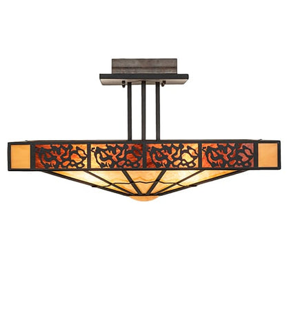Zuvan 4 Light 43" Wide Semi-Flush Square Ceiling Fixture