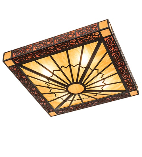 Zuvan 4 Light 43" Wide Semi-Flush Square Ceiling Fixture