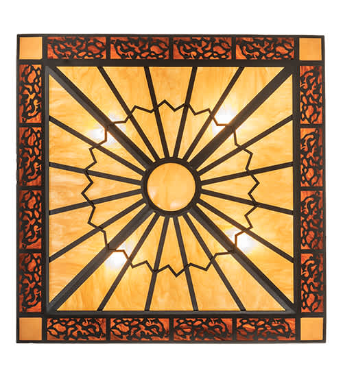Zuvan 4 Light 43" Wide Semi-Flush Square Ceiling Fixture