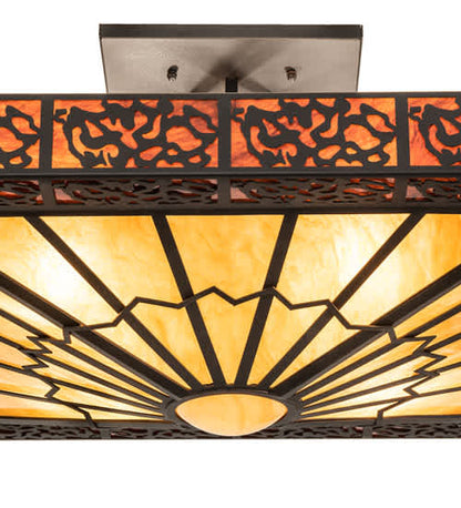 Zuvan 4 Light 43" Wide Semi-Flush Square Ceiling Fixture