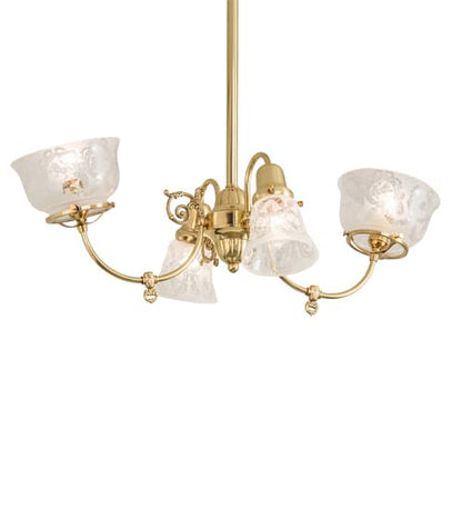 Long Revival Gas and Electric 4 Light 22" Wide Chandelier