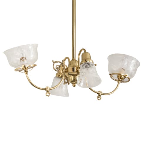 Long Revival Gas and Electric 4 Light 22" Wide Chandelier