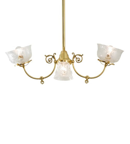 Long Revival Gas and Electric 4 Light 22" Wide Chandelier